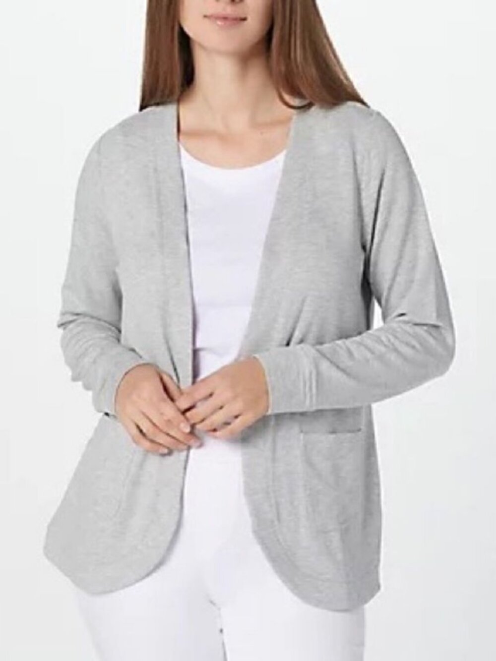 Denim & Co. Active Brushed French Terry Cardigan with Pockets